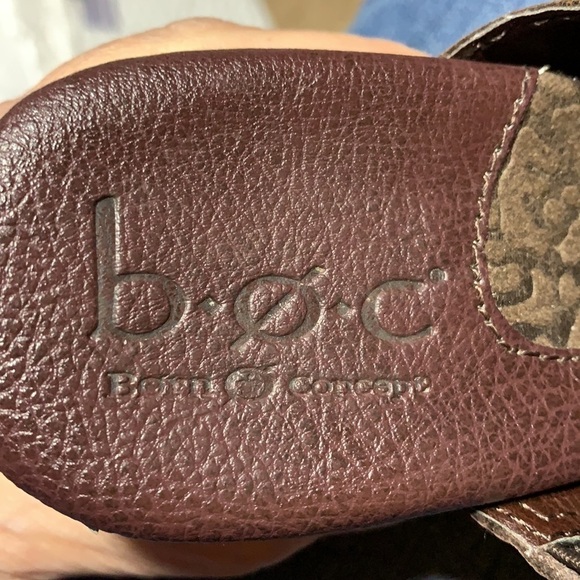 Born Brown leather upper/ lining clogs slip on good condition Size 7M gr8 brand - Picture 8 of 10